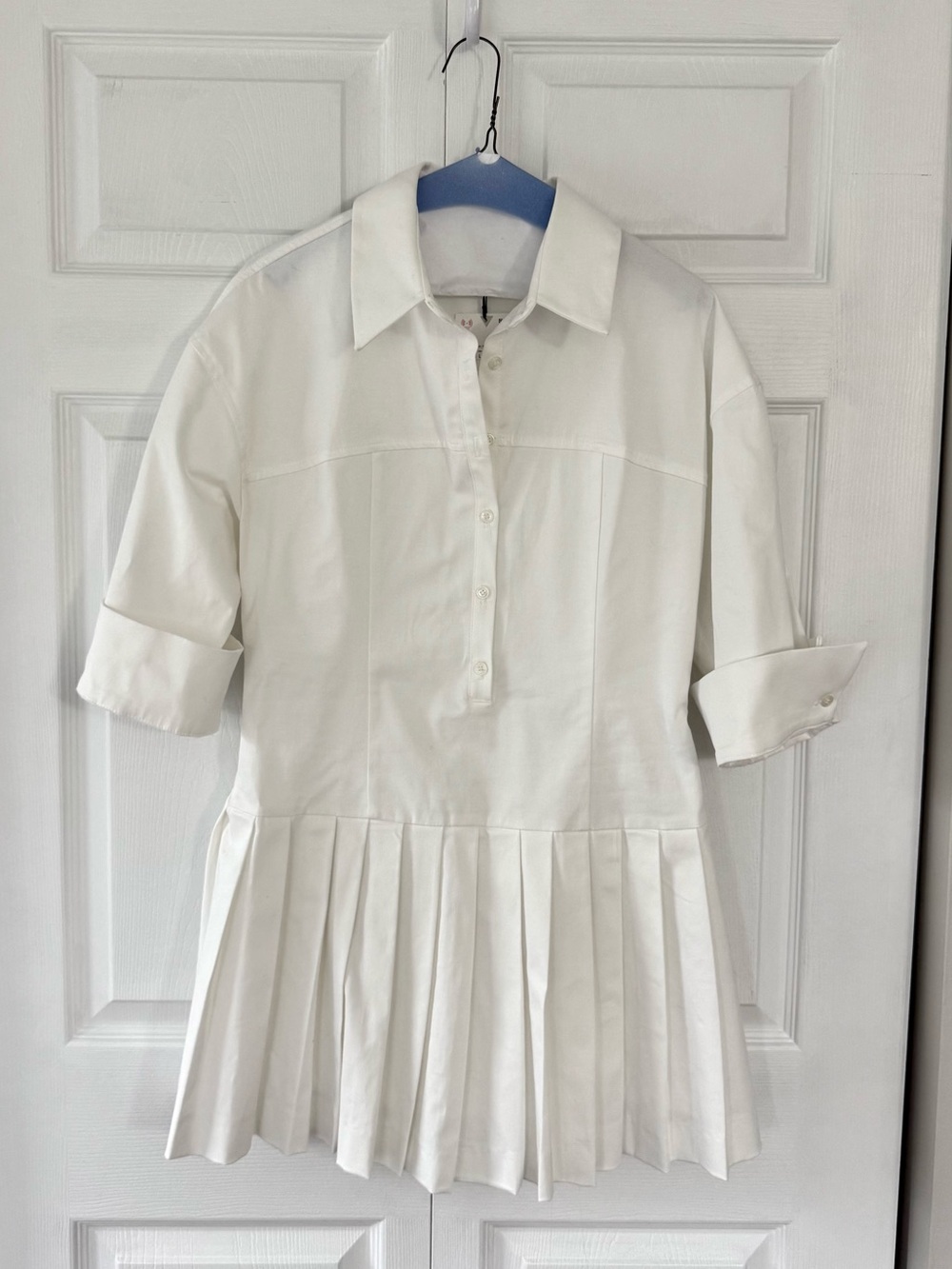 ZARA White Pleated Polo/Tennis Dress Size L